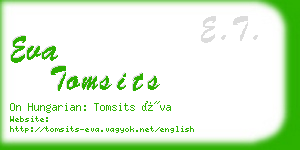 eva tomsits business card